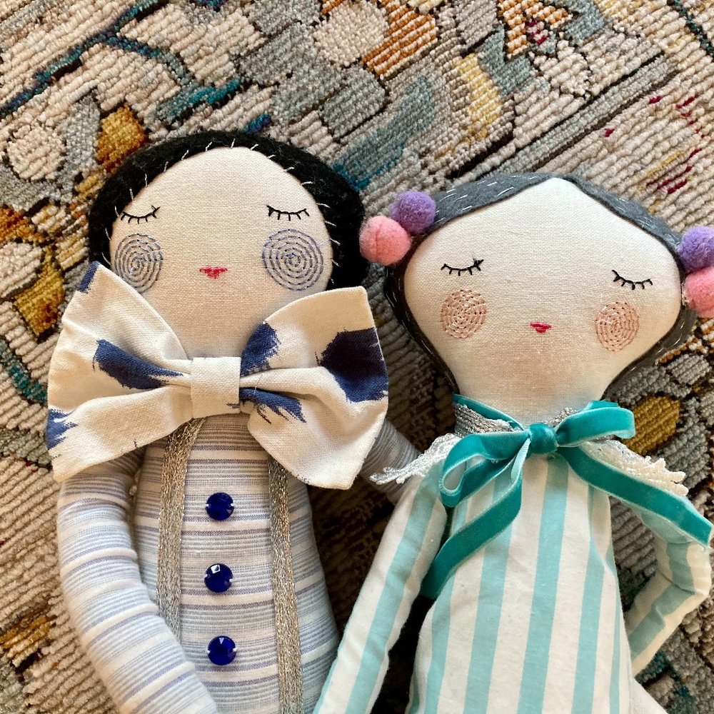 Set of 2 Plush Anthropologie Dolls